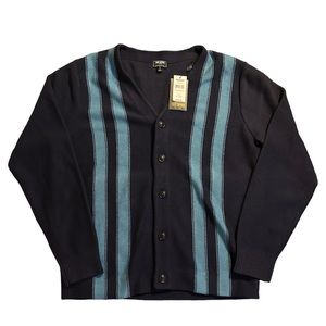 Todd Snyder Navy Retro Stripe Cardigan